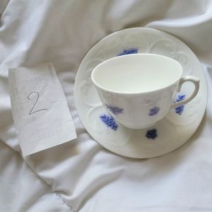 Chelsea Blue Flat Demitasse Cup & Saucer Set by ADDERLEY Antique Discontinued